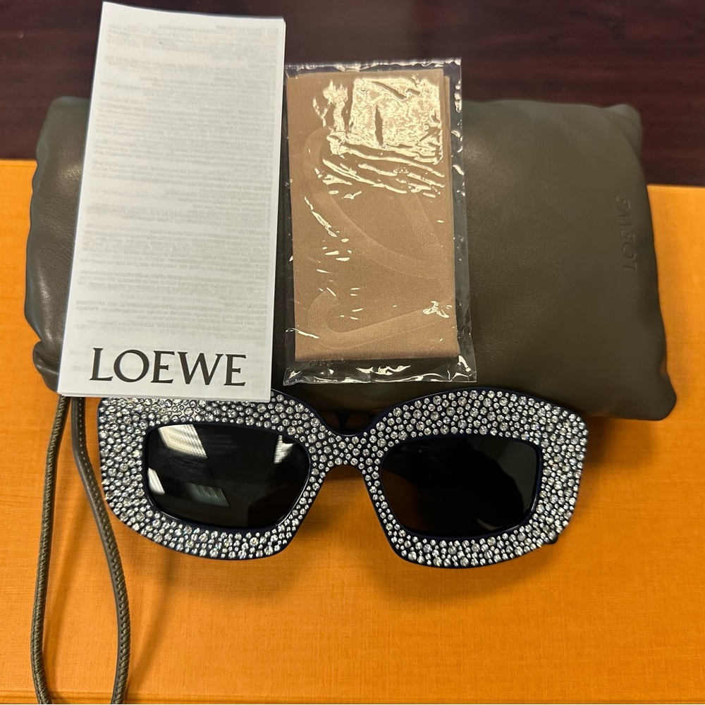 Loewe Crystal-Studded Black Sunglasses